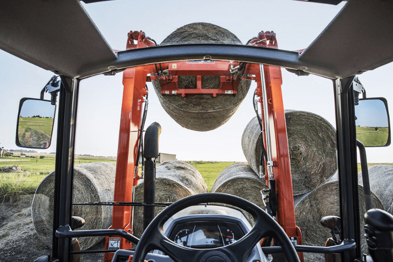 Image of a M Series Tractor from inside the cab